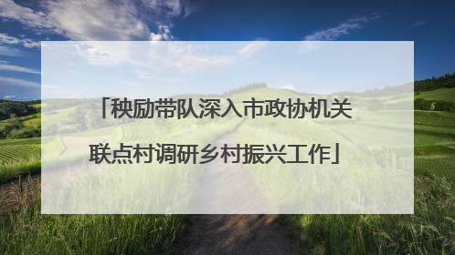 秧励带队深入市政协机关联点村调研乡村振兴工作